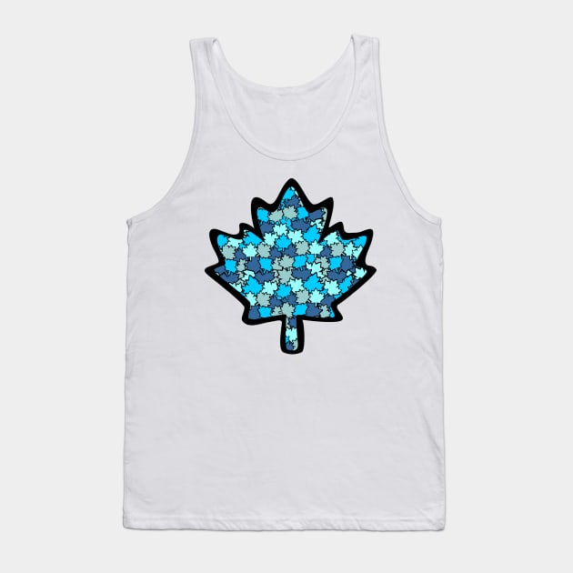 Canadian Maple Leaf - Acqua Blu Tank Top by GR8DZINE